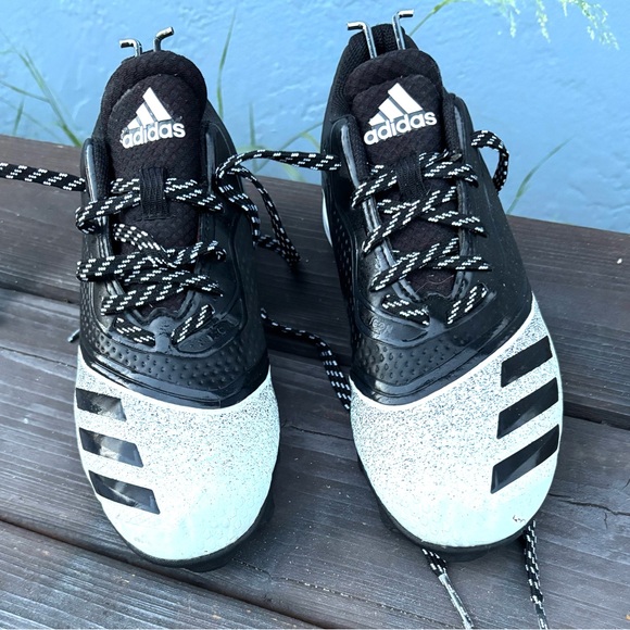 Adidas Adizero baseball cleats - black and white #baseball size 5 ready to wear - Picture 1 of 9